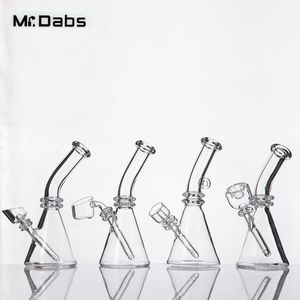 Gros nouveau style bécher à quartz accessoires pour fumer des ongles pour conduite d'eau en verre emballé avec une boîte noire individuelle chez mr_dabs