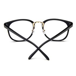 Gros-Nouveau Style Femmes double rivet Plain miroir Lunettes Femmes cadres Hommes Lunettes De Mode Étudiants