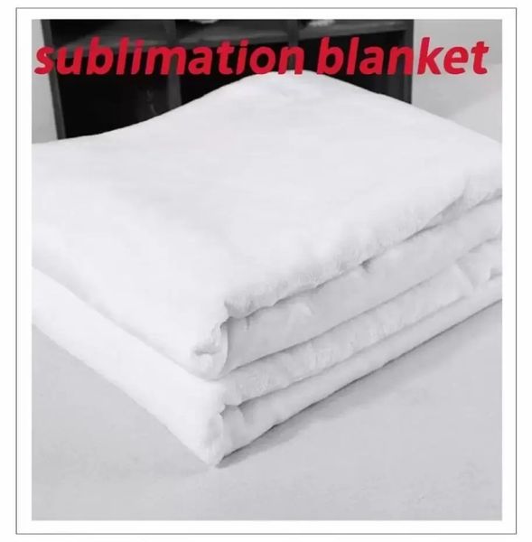 Al por mayor nueva sublimación manta en blanco transferencia de calor imprimición de chal envoltura de franela de franela para dormir mantas 929