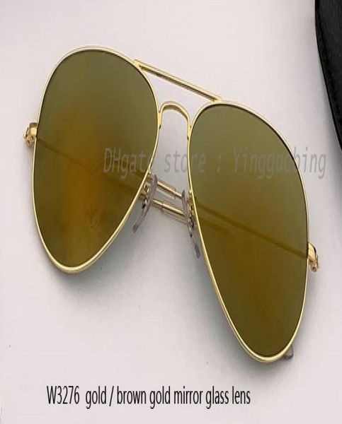 Venta al por mayor-nueva venta caliente de verano Espejo gafas de sol de aviación Hombres Mujeres Diseño vintage de sol masculino marca UV400 gafas 55 mm 58 mm 62 mm2651463