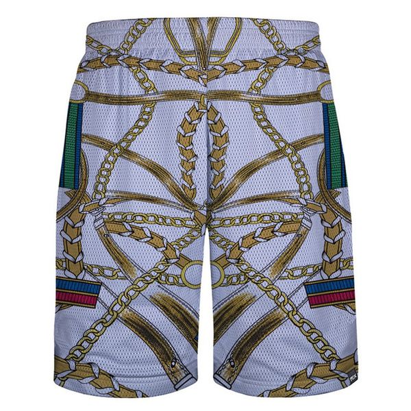 Vente en gros - Nouveaux shorts d'été pour hommes Harajuku motif de chaîne 3D Bermuda Homme Shorts Hip Hop Mesh respirant pantalons courts de plage