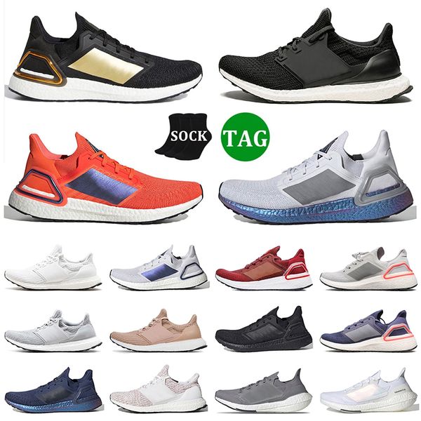 Vente en gros Nouveaux UltraBoosts 1.0 4.0 DNA Chaussures de course Triple noir Blanc Gum Camo Sole Blancs Oreo Wonder Taupe Aluminium Ultraboosts pour hommes femmes baskets 36-45