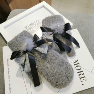 Groothandel-nieuwe vrouwen Koreaanse mode herfst en winter gebreide wol winter handschoenen wanten