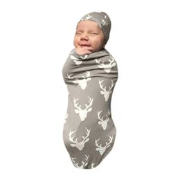 Vente en gros - Nouveau-né bébé Swaddle Blanket Sac de couchage Sleep Sack Cerf Imprimer Poussette Wrap Drop Shipping # Z30