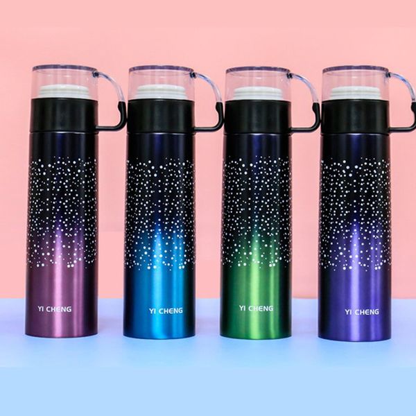 Gros récent Thermos 500ml 17 oz à double paroi isolé Thermos Bouteille Voyager à vélo avec l'eau Coupe