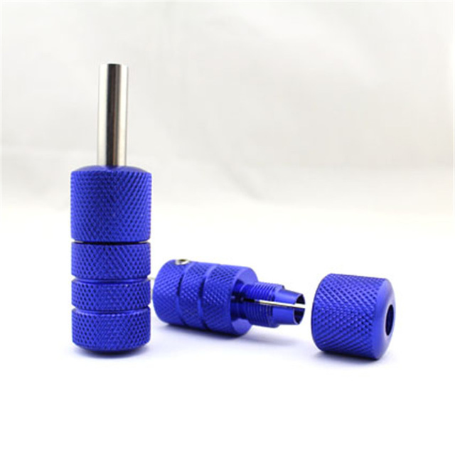 Groothandel-nieuwste 5 stks / partij Aluminium Auto Lock 22mm Diameter Tattoo Tube Tattoo Grips Blauw Kleur GRATIS VERZENDING