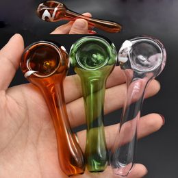 Groothandel nieuwste nummer glazen handbuizen goedkope pyrex mini kleine glazen tabak lepel pijp voor roken