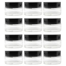 Groothandel non-stick 5ml glazen potten fles met zwart deksel voor dikke olie wax dab extracten concentraat container