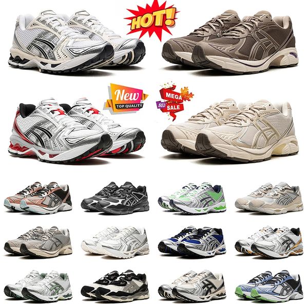 NYC NYC NYC WHITE Clay Canyon K14 Running Shoes Tigers Beward Gel Walking Trainers para hombres Mensor para hombre CREEMA DE CULO METALICA METALICA DE LAS