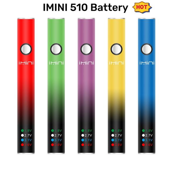 Vente en gros OEM Imini Vape Pen Batteries 650mAh 510 Fil Batterie de cigarette électronique 510 Chariot Vape Pen Batterie