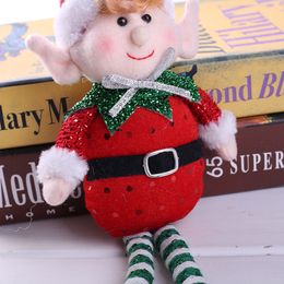 Venta al por mayor de decoraciones navideñas, figuras de elfos de patas largas, rojas y verdes, muñecos para árboles de Navidad, fabricantes de decoraciones de regalo