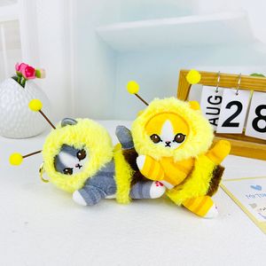 Al por mayor de Honey Bee Pulhever Pussy Cat Pendente Lindo Plush Toy Doll Keychain Doll Bookbag Pendence