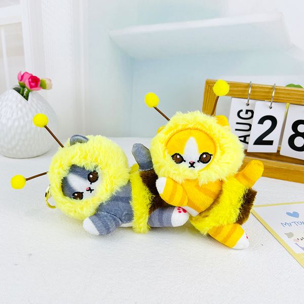 En gros de miel abeille pullor chatte chat pendentif mignon peluche jouet poupée clés de trousse de porte-bookbag pendentif