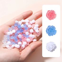 Al por mayor de joyas de diamantes de esmalte de uñas fotogrómico japonesa con hielo tridimensional de camelia transparente y foto fresco