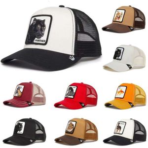 Groothandel van nieuwe stock Animal Baseball Caps Cartoon Sun Protection Mesh Borduurwerkwagen Driver Black Panther Rooster Wolf Hats