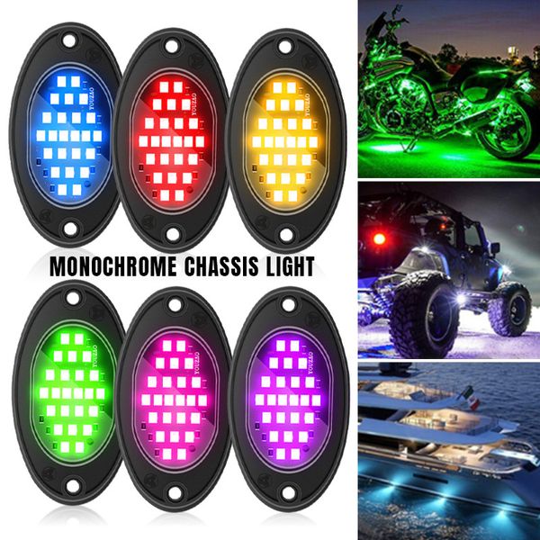 Vente en gros de lumières modifiées d'ambiance 24LED populaires des fabricants, lumières décoratives de voitures de vacances et de motos, éclairage de feux de route durable