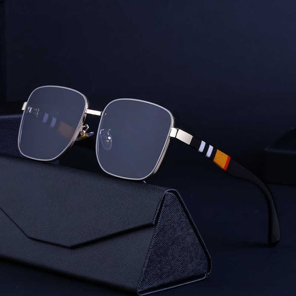 Vente en gros de lunettes de soleil KAJILA New Box Fashion Stripe Mirror Legs Large Frame Lunettes de soleil Lunettes pour hommes