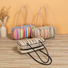 Sacs à main en gros des femmes à la mode avec une valeur esthétique élevée, un arc-en-ciel et des sacs de plage tissés de grande capacité pour les femmes V7UJ # #