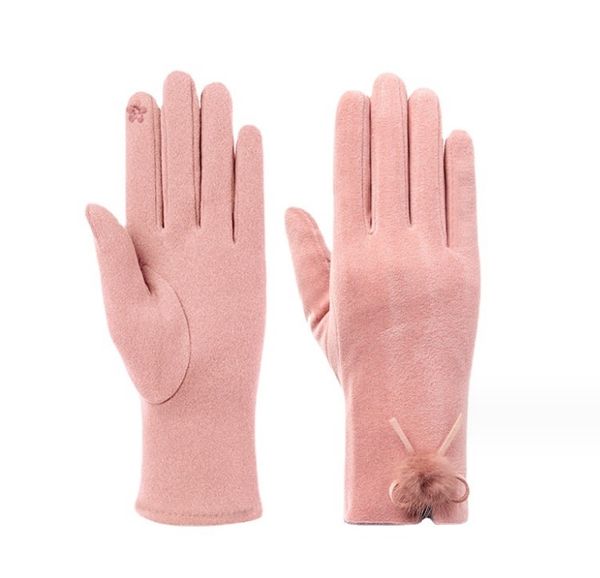 Venta al por mayor de guantes cálidos para mujer Otoño e Invierno al aire libre lindos guantes de invierno con pantalla táctil Derby para montar a caballo