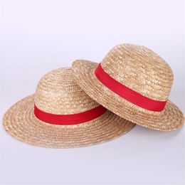 Groothandel Luffy Anime Cosplay Canotier Plage Chapeau Man Woman Halloween Hat T200116