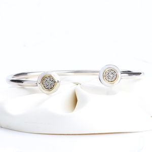 Groothandel - Open Bangle Luxe designer sieraden voor Pandora 925 Sterling Silver Set CZ Diamond Dames Armband met doos