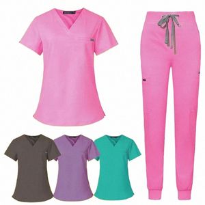 wholesale Salle d'opération uniforme médical gommages hôpital travail gommages ensemble fournitures médicales infirmière chirurgie dentaire costume vêtements de travail H6zs #