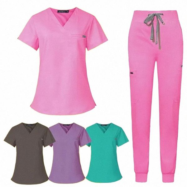 wholesale Sala de operaciones Uniforme médico Scrubs Hospital Trabajo Scrubs Set Suministros médicos Enfermera Cirugía dental Traje Ropa de trabajo H6zs #