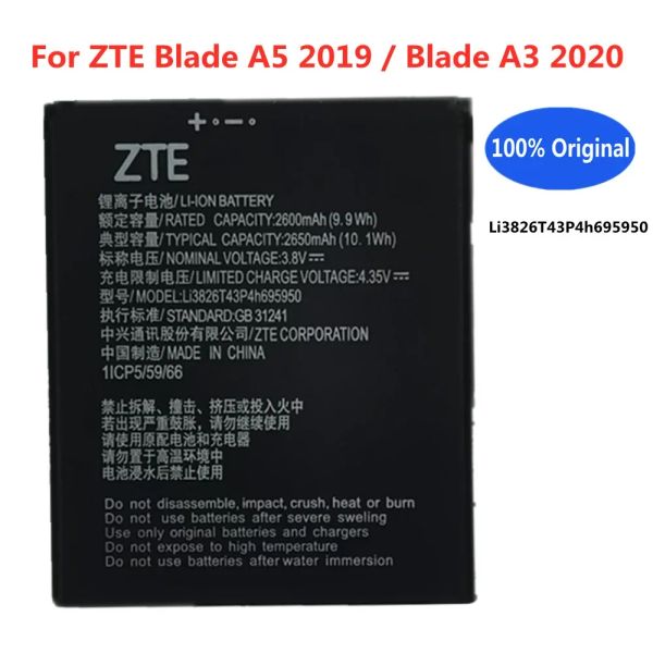 En gros original LI3826T43P4H695950 2650mAh Batterie pour ZTE Blade A5 2019 / Blade A3 2020 Mobile Phone Remplacement des piles