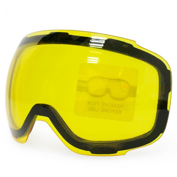 Lunettes de plein air en gros - Lentille magnétique originale jaune gracieuse pour lunettes de ski GOG-2181 anti-buée UV400 lunettes sphériques neige ski de nuit