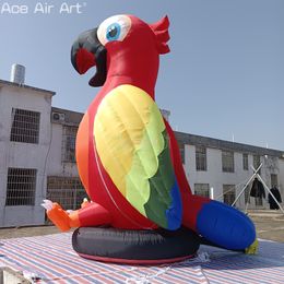 wholesale Modèle de perroquet de fête gonflable extérieur 5 m H belle maquette d'étourneau publicitaire pour la décoration ou le zoo 001