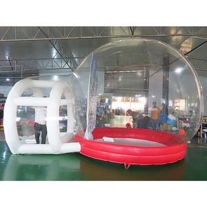 groothandel buitenactiviteiten 4m dia + 2m tunnel grote transparante opblaasbare koepel bubble tent sneeuwbol met tunnel kerstballon voor het maken van foto's