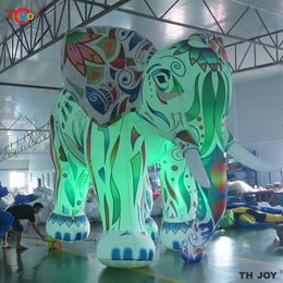 wholesale activités de plein air 4m de haut style d'air de modèle géant de dessin animé d'éléphant gonflable coloré adapté aux besoins du client pour la publicité