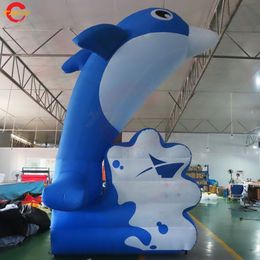 Actividades al aire libre al por mayor 5m (16.5 pies) /8m (26 pies) Modelo de delfines inflable gigante Cartoon Animal Animal Publicidad Inflables en venta