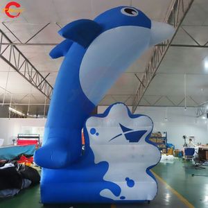 Activités de plein air en gros 5m (16,5 pieds) / 8m (26 pieds) Modèle de dauphin gonflable géant dessin animé en mer publicitaire de la publicité à la vente