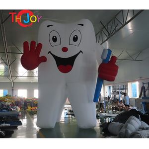 activités de plein air en gros dent gonflable géante de 5 m 17 pieds de haut avec brosse à dents ballon White Dental Man pour la publicité de la clinique de dentiste