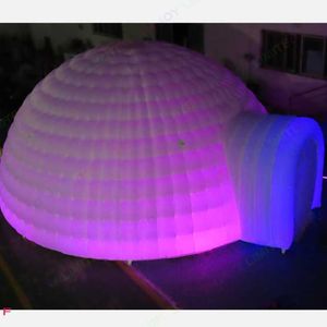 wholesale Activités de plein air Tente gonflable de dôme d'igloo de diamètre de 8 m 26 pieds avec lumière LED Atelier de structure blanche pour les affaires d'exposition de mariage de fête d'événement