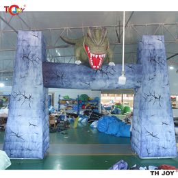 groothandel buitenactiviteiten Reclame opblaasboten 6x4m Jurassic Park Dinosaurusparken thema Opblaasbare dinosaurusboog toegangspoort ballon voor decoratie