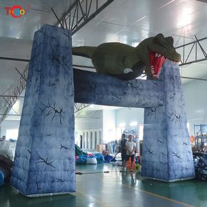 wholesale actividades al aire libre Publicidad Inflables 8mWx6mH Jurassic Park Parques de dinosaurios temáticos Arco de dinosaurio inflable Puerta de entrada Globo para decoración