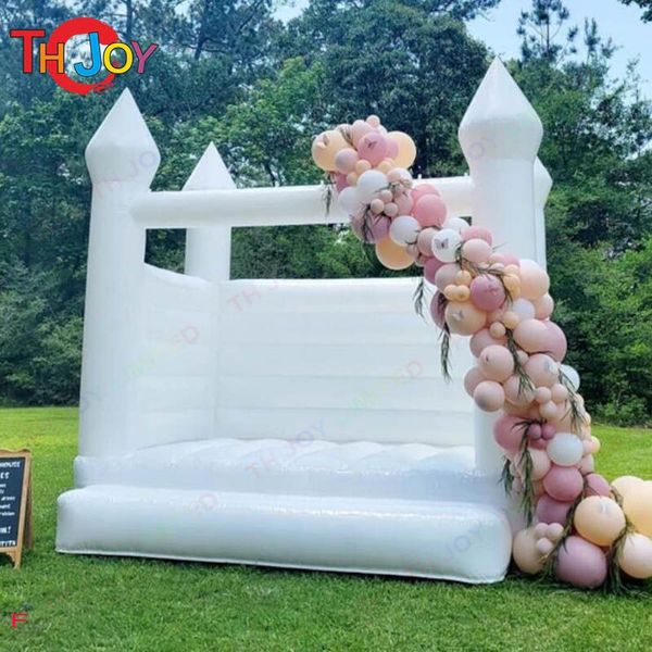 wholesale activités de plein air commercial 13ft gonflable mariage blanc Jumper PVC Playhouse Château plein d'entrain Moon Party House Bridal Bounce Jumping Bouncers pour les enfants