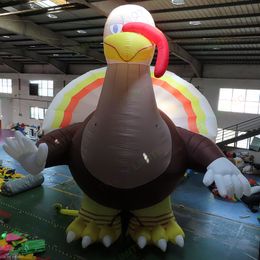 wholesale Actividades al aire libre Publicidad gigante Pavo inflable 6 m 8 m Mascota animal de dibujos animados Modelo de pollo Explotar pavo para el Día de Acción de Gracias