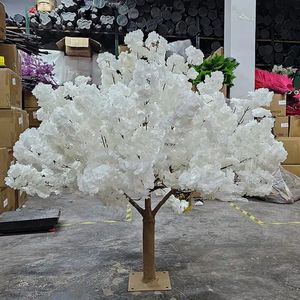 Plante artificielle d'extérieur et d'intérieur, fleur de cerisier blanc, fleurs en soie, support de fond de cerisier pour décoration de mariage, vente en gros