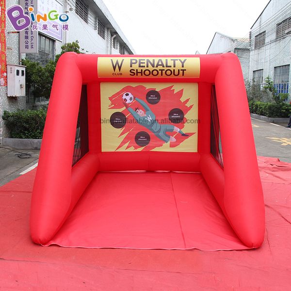 wholesale Événement en plein air publicitaire 2M hauteur porte de football gonflable gonflage but de football exploser jeux de sport pour enfants adultes tir avec ventilateur jouets sports