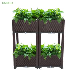 Groothandel Buiten Garden Planters Plastic Plant Potten Bloemen Container Meerlagige gratis splicing Injectie Planting Groentekast