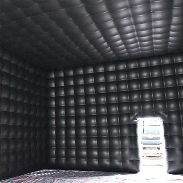 Tente de cube gonflable noire en vente en vente en gros, Marquee pliable pour le carré d'air pour un grand événement commercial et un abri 001