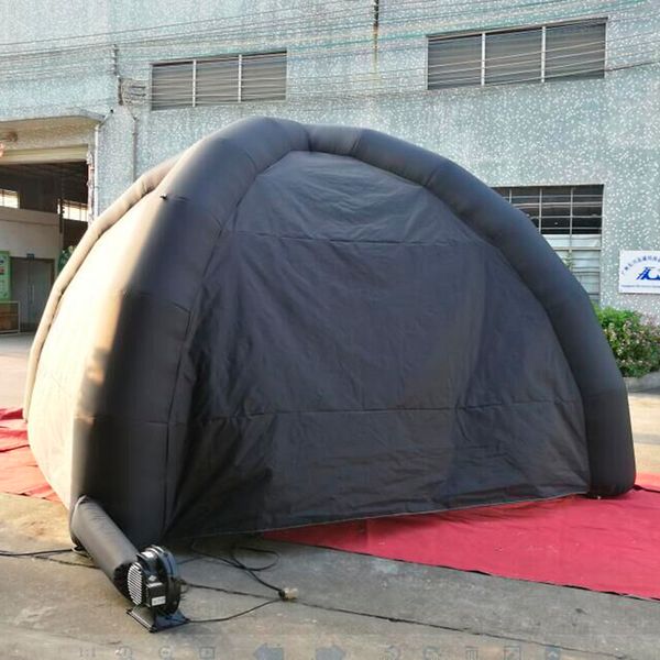 Vente en vente en gros extérieur gonflable Dome Tent Black Event Tent Tent Gazobe jouet avec 2 murs transparents Taille et couleur personnalisées