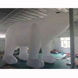 wholesale Les grands dessins animés gonflables d'ours polaire blanc en plein air portent un produit publicitaire de réplique de modèle animal avec ventilateur pour Noël