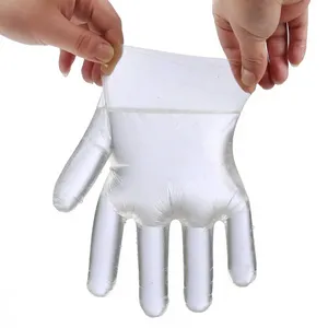 Sortie de gros Gants jetables en plastique Préparation des aliments jetables Glof PE PolyGloves pour la cuisson Nettoyage Manipulation des aliments Outils de nettoyage ménager Protéger la main