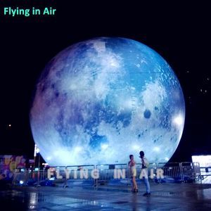 Ballons de fête en gros Balles de lune gonflables géantes 3m / 6m Air Boule d'éclairage satellite Lune gonflée avec lumière LED
