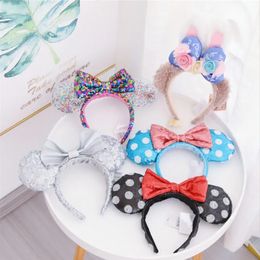 En gros Partie Décoration Cheveux Accessoires Souris Oreilles Bandeau Paillettes Arcs Caractère Pour Femmes Enfants Festival Bandeau Filles PartyHair I0307