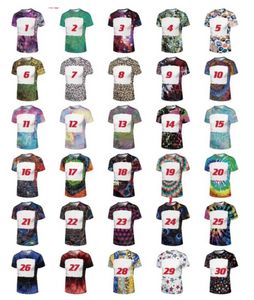 Fournitures de fête en gros T-shirt blanchi par sublimation Transfert de chaleur Chemise de blanchiment vierge entièrement en polyester t-shirts Tailles américaines pour hommes femmes